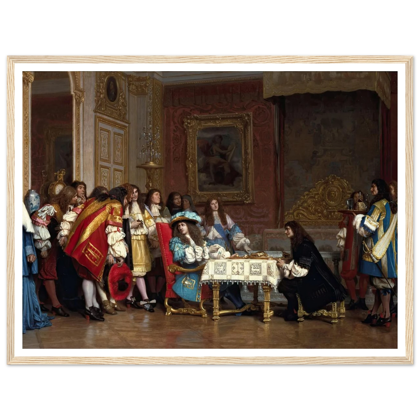 Louis XIV and Molière (1862) Art Print | Jean Leon Gerome - Framed Poster - 30x40 cm / 12x16″ - Black frame