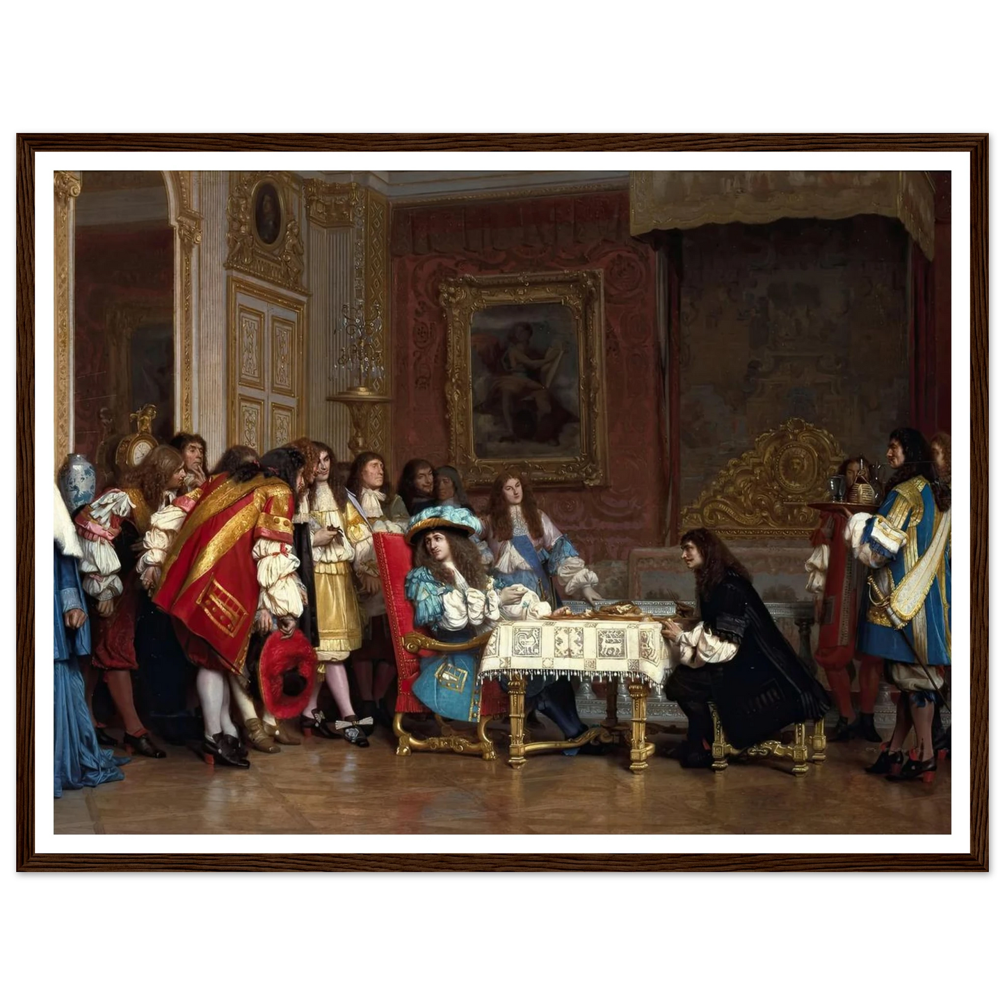Louis XIV and Molière (1862) Art Print | Jean Leon Gerome - Framed Poster - 30x40 cm / 12x16″ - Black frame
