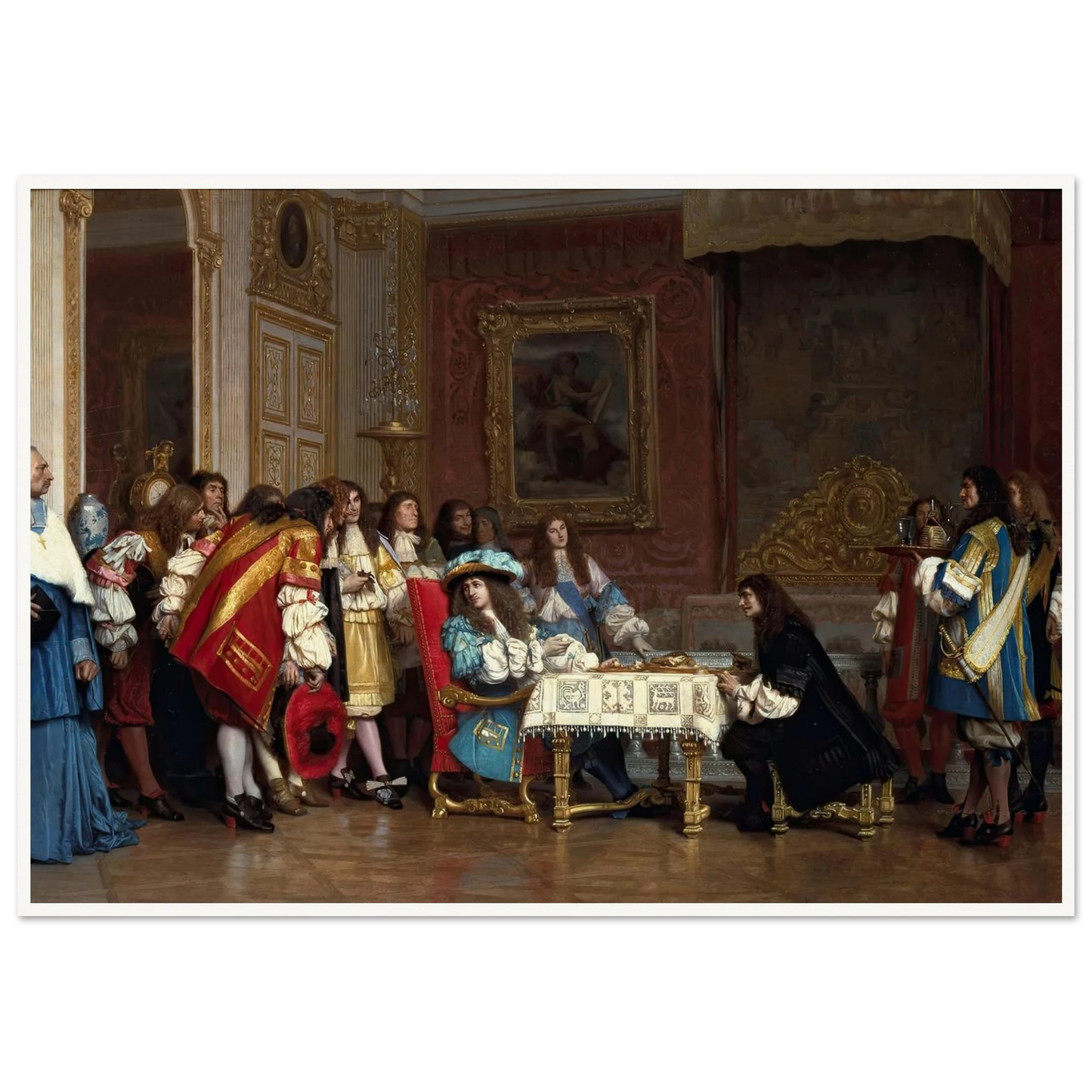 Louis XIV and Molière (1862) Art Print | Jean Leon Gerome - Framed Poster - 30x40 cm / 12x16″ - Black frame