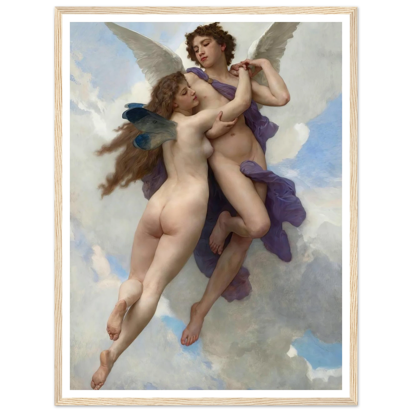 Love And Psyché (1899) Art Print | William Bouguereau - Framed Poster - 30x40 cm / 12x16″ - Black frame