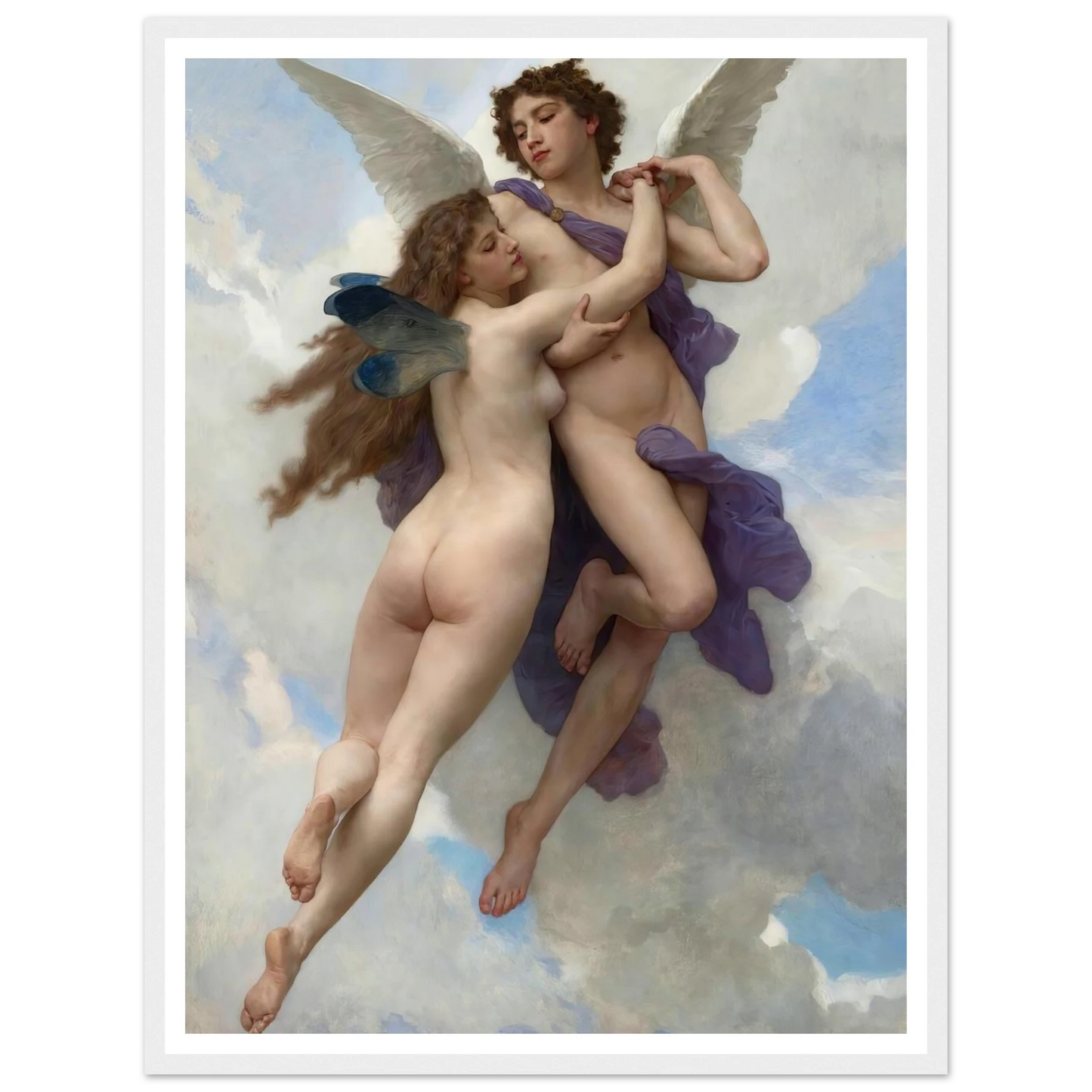 Love And Psyché (1899) Art Print | William Bouguereau - Framed Poster - 30x40 cm / 12x16″ - Black frame