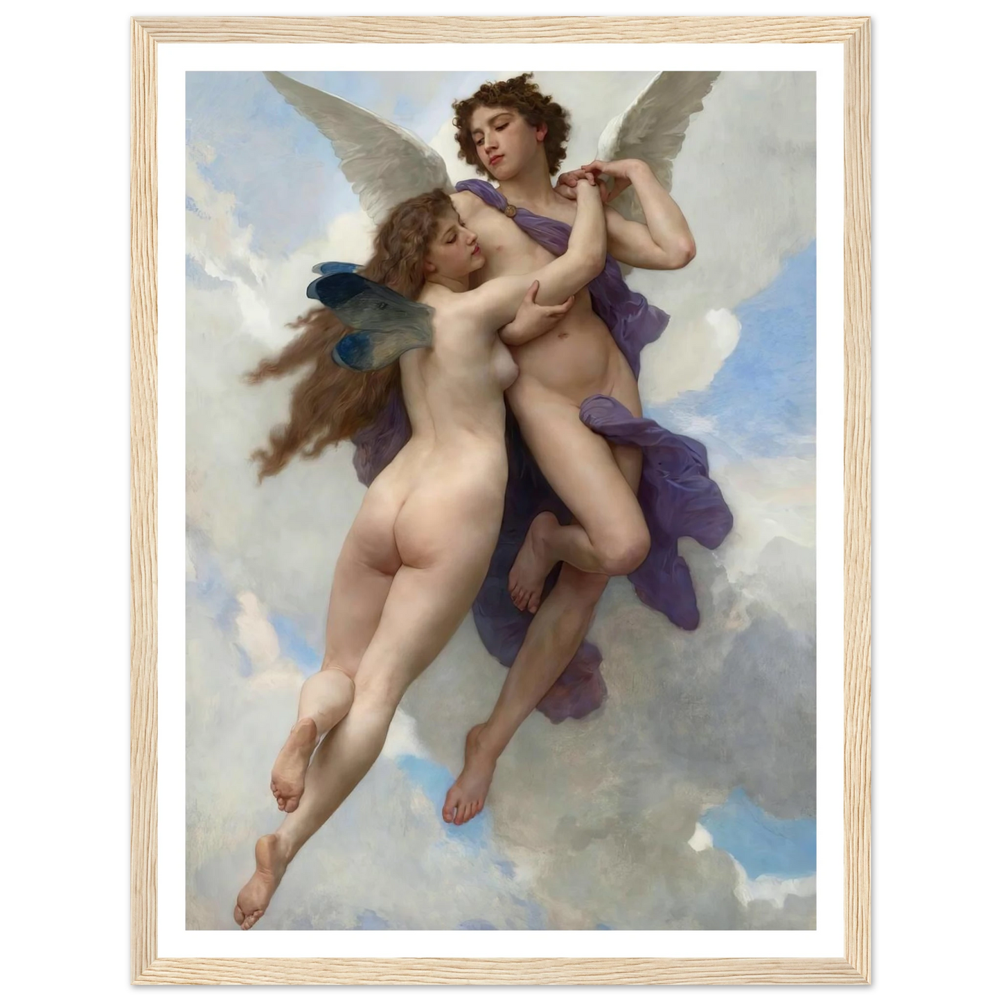 Love And Psyché (1899) Art Print | William Bouguereau - Framed Poster - 30x40 cm / 12x16″ - Black frame