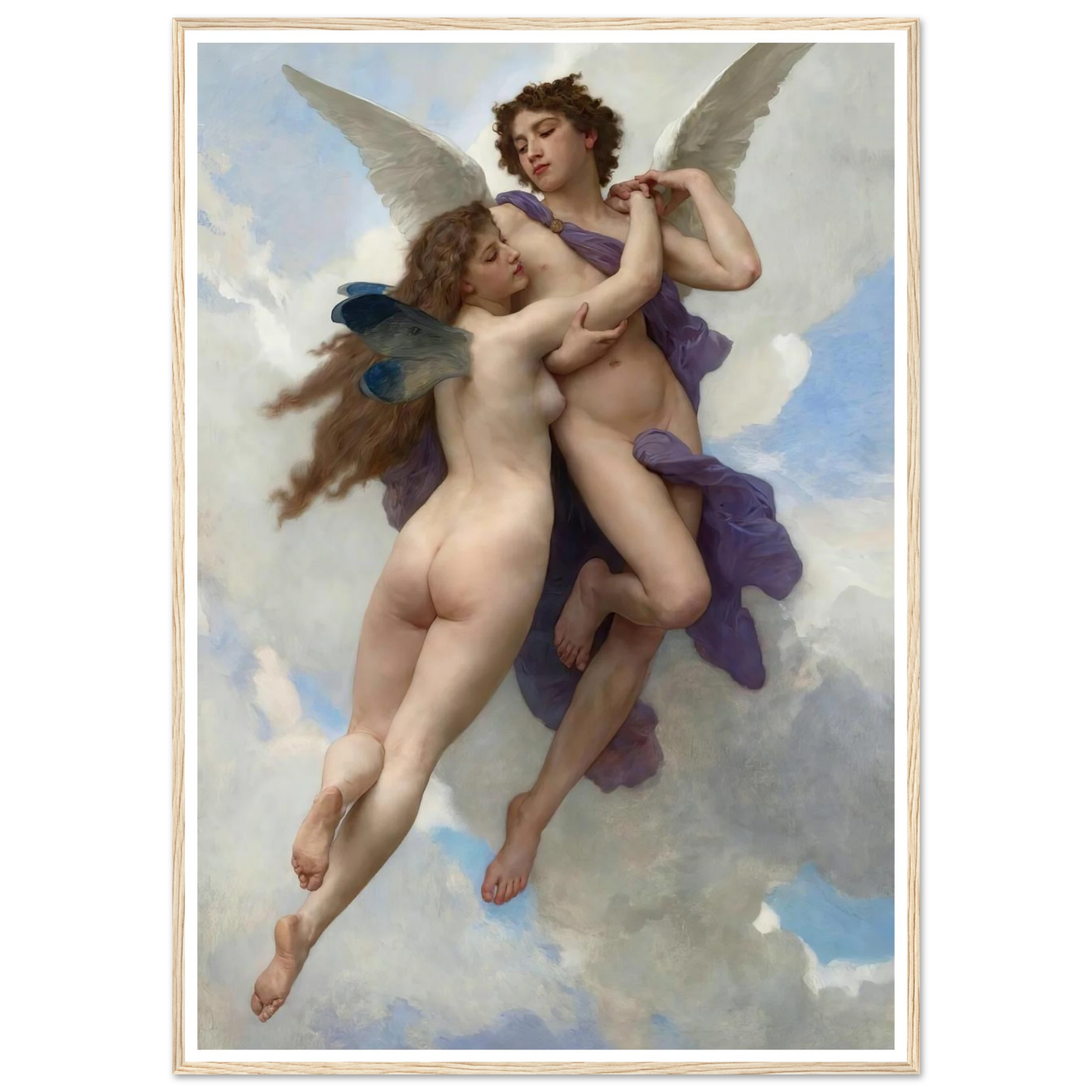 Love And Psyché (1899) Art Print | William Bouguereau - Framed Poster - 30x40 cm / 12x16″ - Black frame