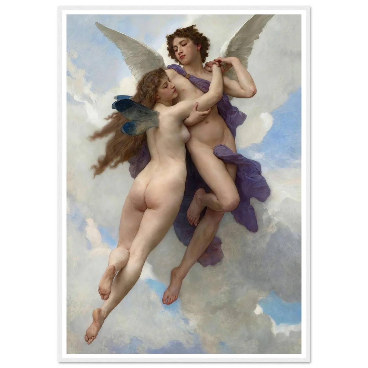 Love And Psyché (1899) Art Print | William Bouguereau - Framed Poster - 30x40 cm / 12x16″ - Black frame