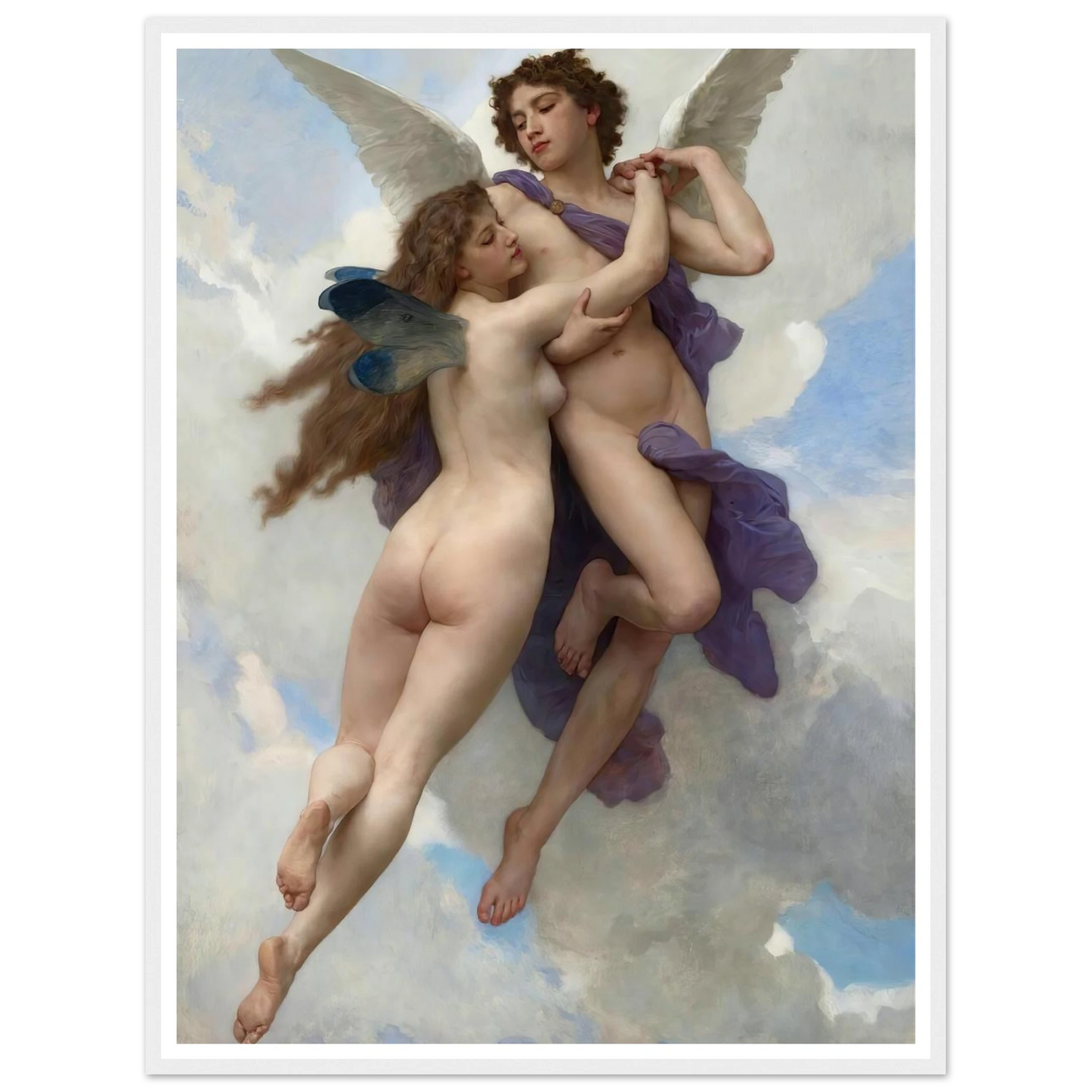 Love And Psyché (1899) Art Print | William Bouguereau - Framed Poster - 30x40 cm / 12x16″ - Black frame