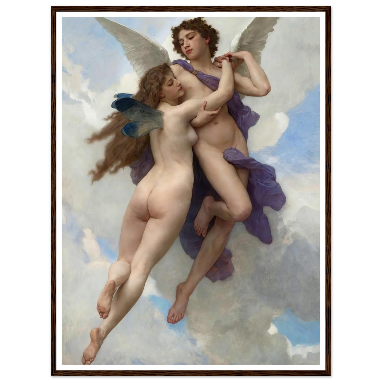 Love And Psyché (1899) Art Print | William Bouguereau - Framed Poster - 30x40 cm / 12x16″ - Black frame