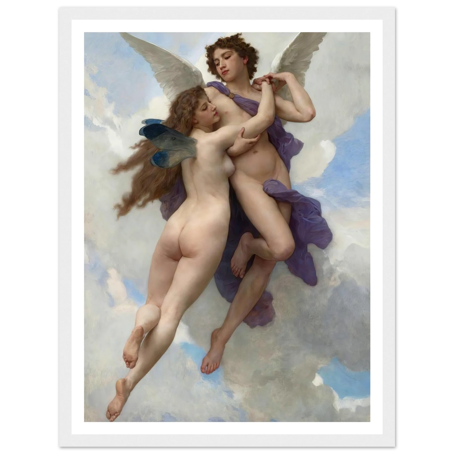 Love And Psyché (1899) Art Print | William Bouguereau - Framed Poster - 30x40 cm / 12x16″ - Black frame