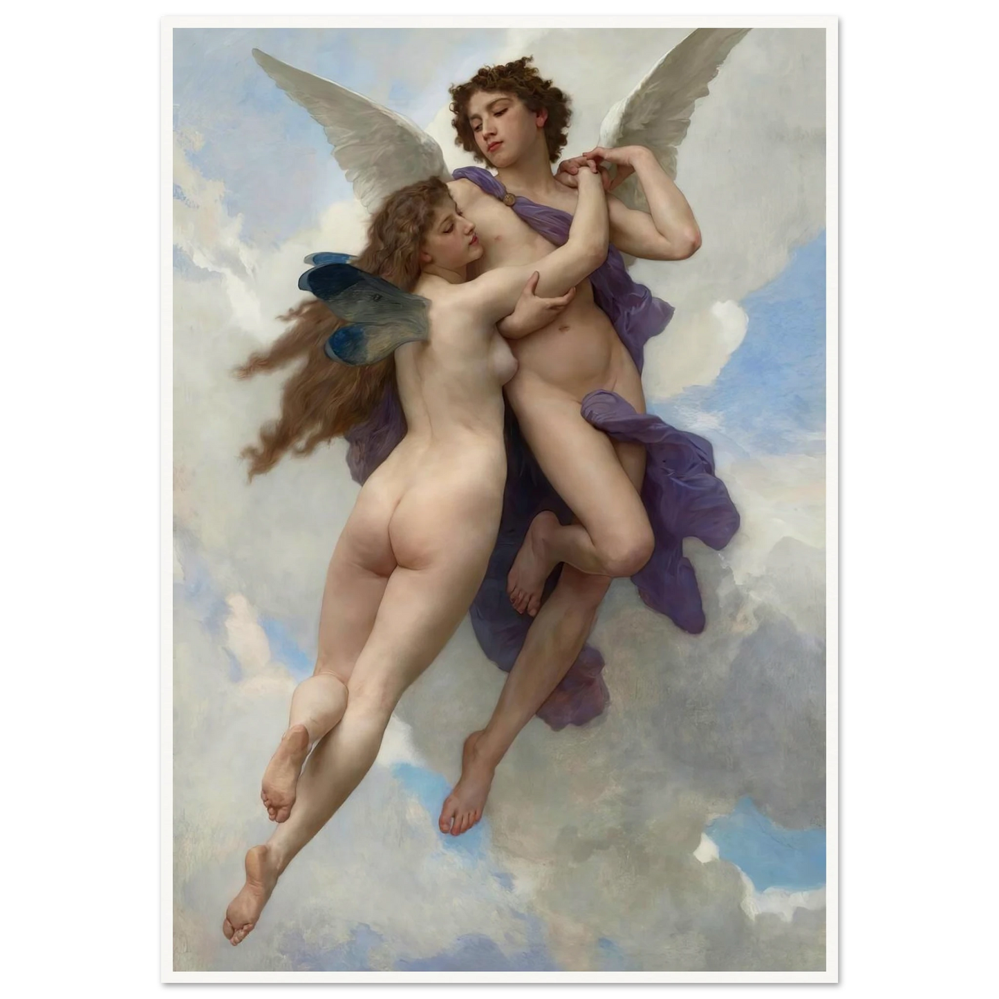 Love And Psyché (1899) Art Print | William Bouguereau - Framed Poster - 30x40 cm / 12x16″ - Black frame