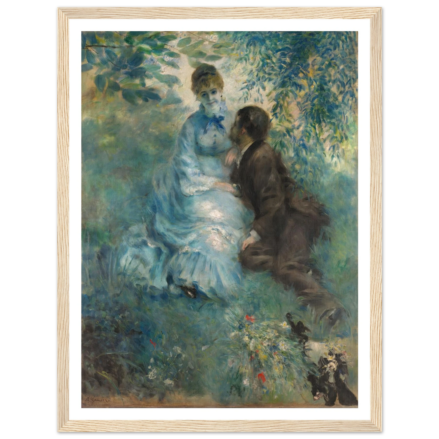 Lovers (1875) Art Print | Pierre Auguste Renoir - Framed Poster - 30x40 cm / 12x16″ - Black frame
