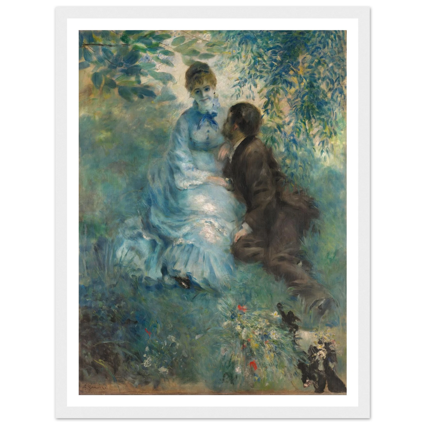 Lovers (1875) Art Print | Pierre Auguste Renoir - Framed Poster - 30x40 cm / 12x16″ - Black frame