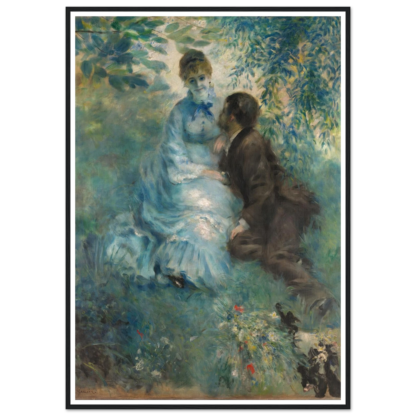 Lovers (1875) Art Print | Pierre Auguste Renoir - Framed Poster - 30x40 cm / 12x16″ - Black frame