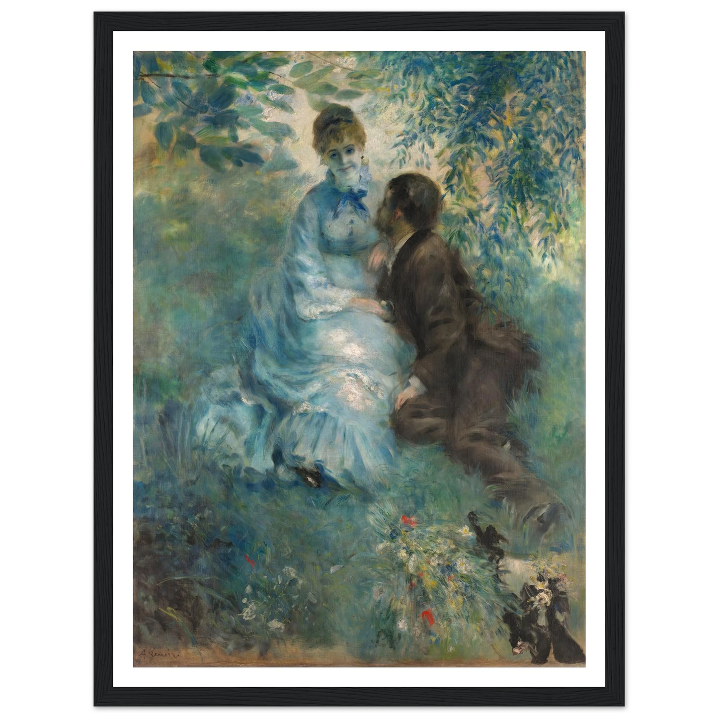 Lovers (1875) Art Print | Pierre Auguste Renoir - Framed Poster - 30x40 cm / 12x16″ - Black frame