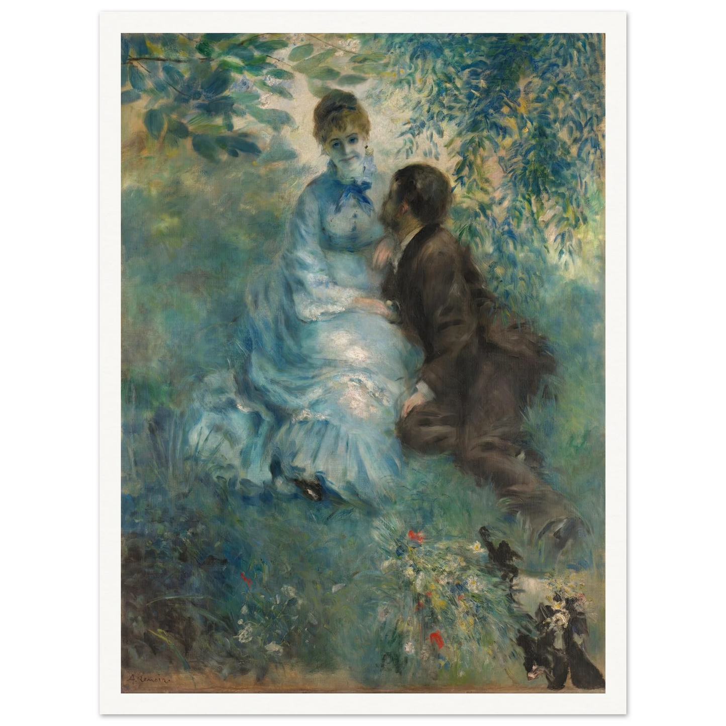 Lovers (1875) Art Print | Pierre Auguste Renoir - Framed Poster - 30x40 cm / 12x16″ - Black frame