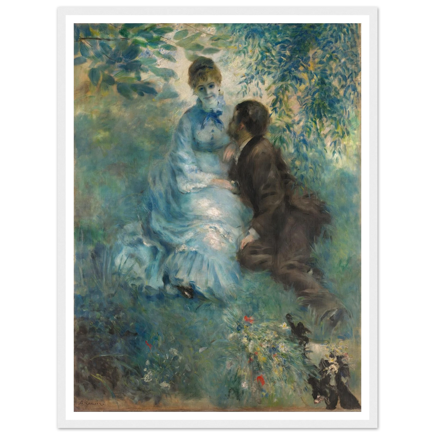 Lovers (1875) Art Print | Pierre Auguste Renoir - Framed Poster - 30x40 cm / 12x16″ - Black frame