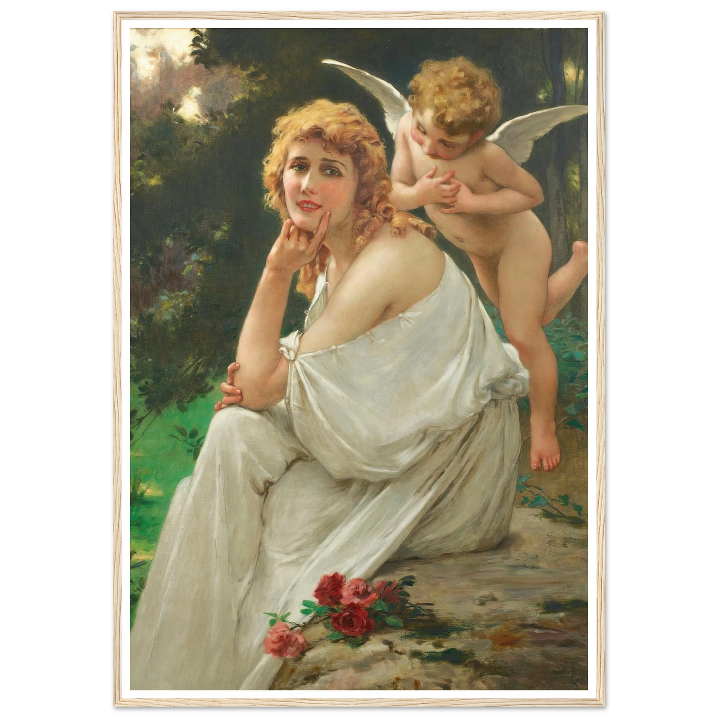 Love’s muse (portrait of Mary Pickford) Art Print | Guillaume Seignac - Framed Poster - 30x40 cm / 12x16″ - Black frame