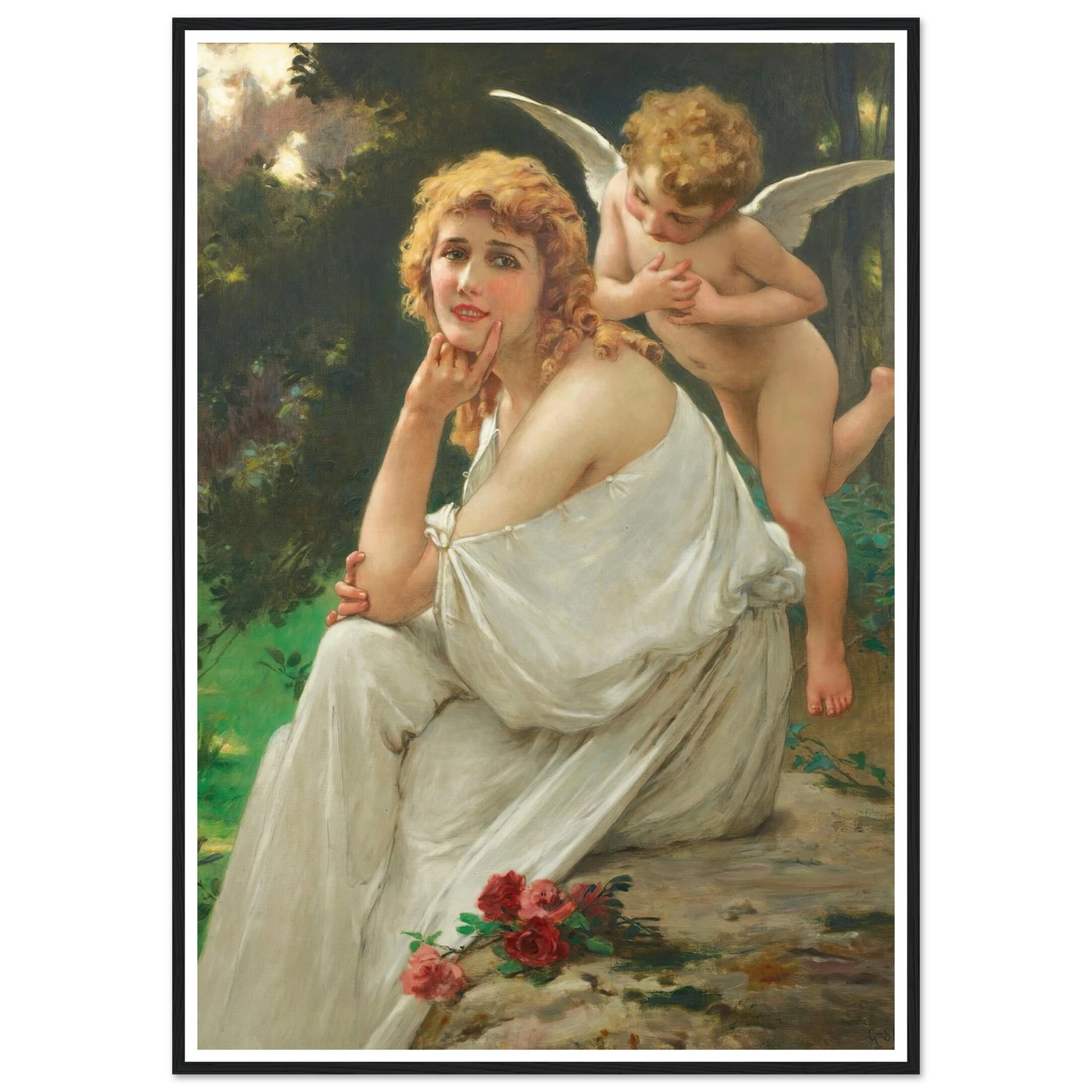 Love’s muse (portrait of Mary Pickford) Art Print | Guillaume Seignac - Framed Poster - 30x40 cm / 12x16″ - Black frame
