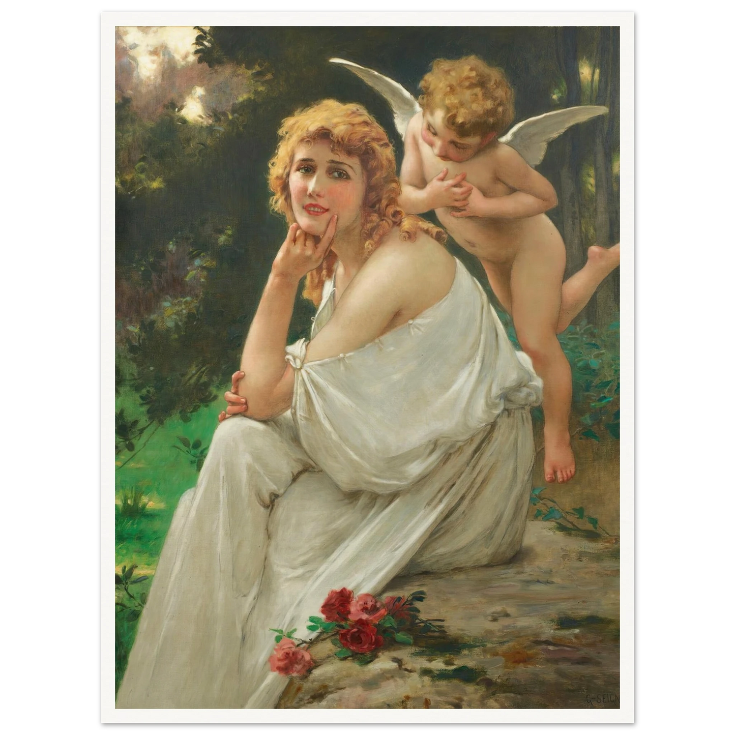 Love’s muse (portrait of Mary Pickford) Art Print | Guillaume Seignac - Framed Poster - 30x40 cm / 12x16″ - Black frame