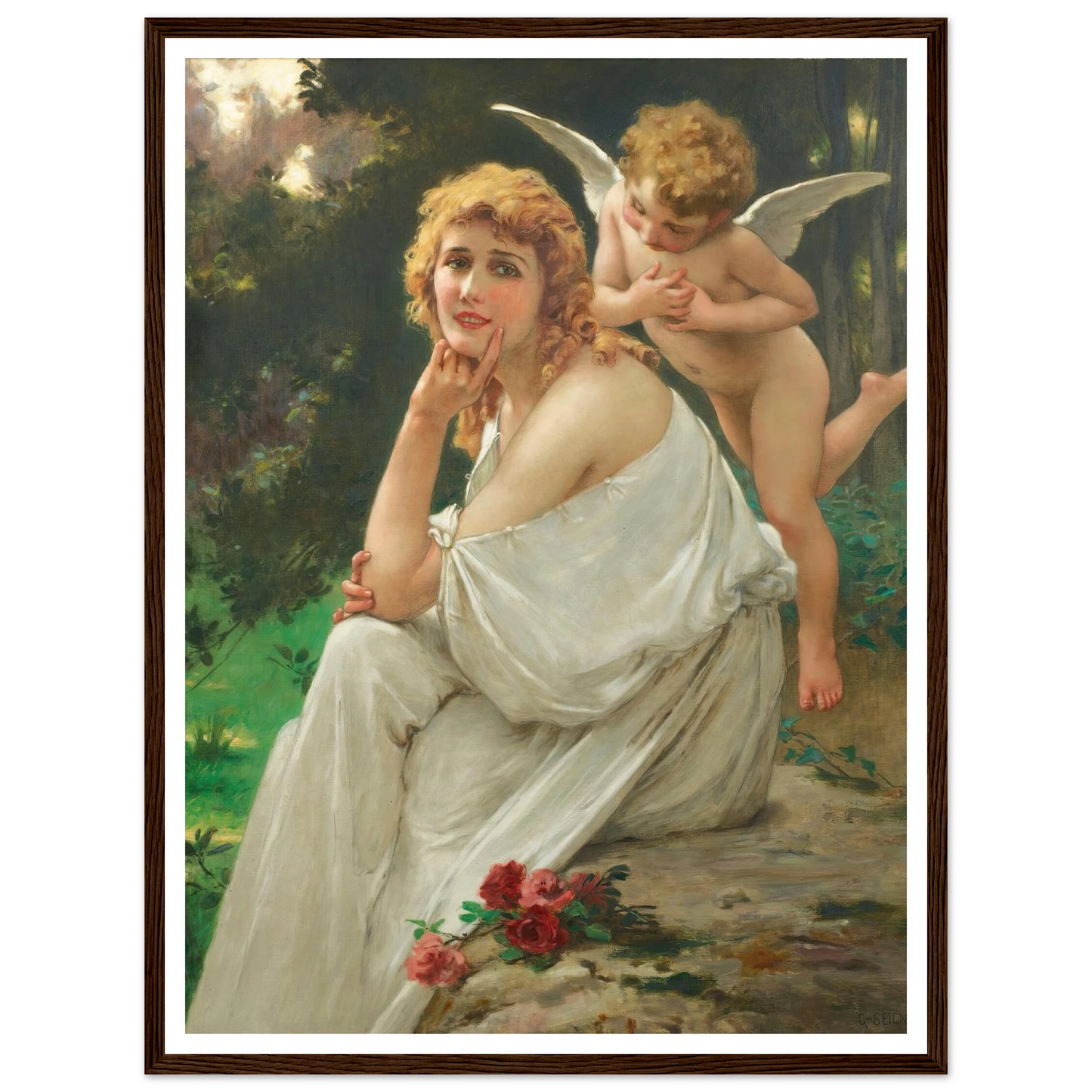 Love’s muse (portrait of Mary Pickford) Art Print | Guillaume Seignac - Framed Poster - 30x40 cm / 12x16″ - Black frame