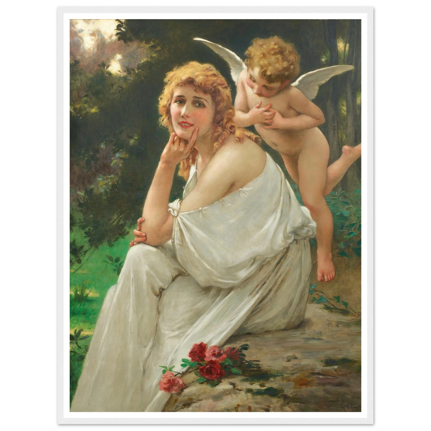 Love’s muse (portrait of Mary Pickford) Art Print | Guillaume Seignac - Framed Poster - 30x40 cm / 12x16″ - Black frame