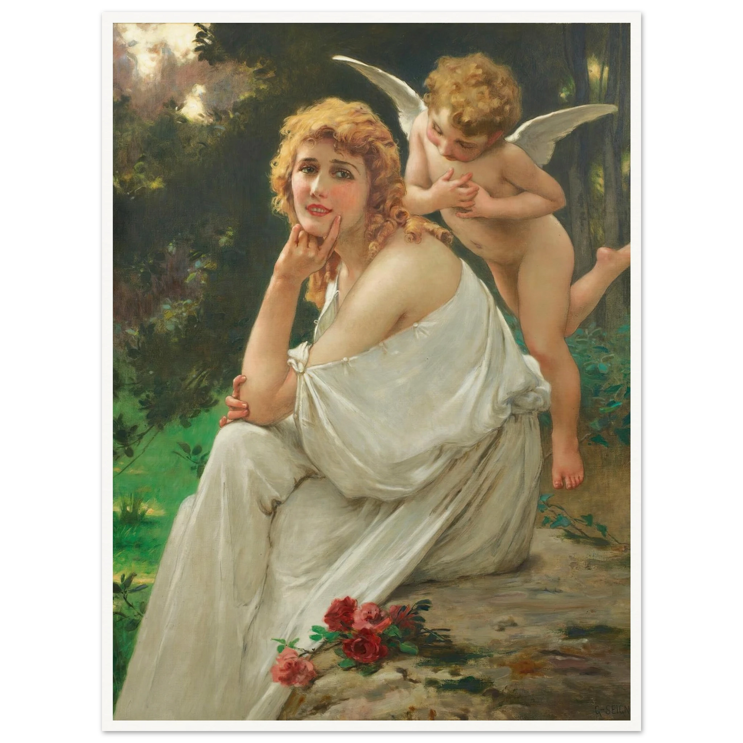 Love’s muse (portrait of Mary Pickford) Art Print | Guillaume Seignac - Framed Poster - 30x40 cm / 12x16″ - Black frame