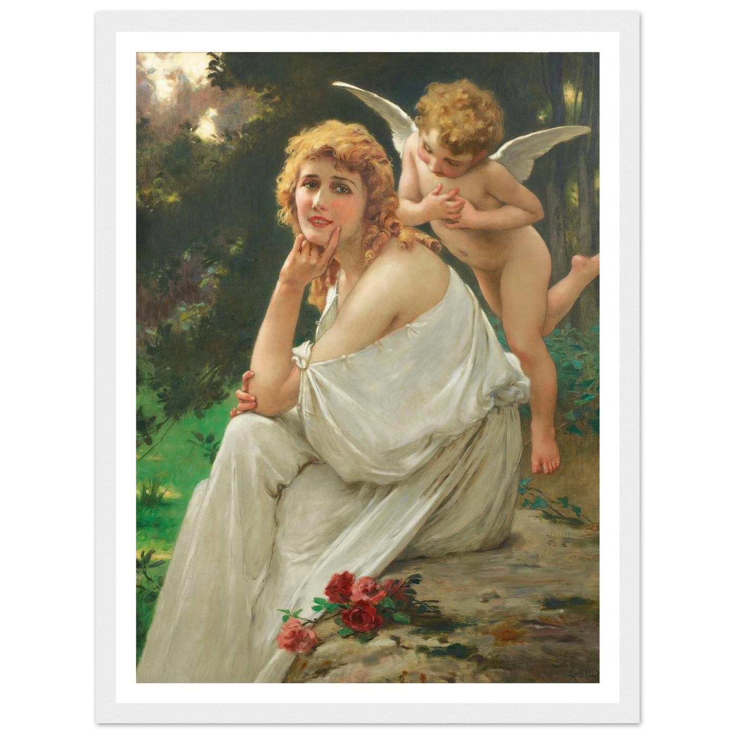 Love’s muse (portrait of Mary Pickford) Art Print | Guillaume Seignac - Framed Poster - 30x40 cm / 12x16″ - Black frame