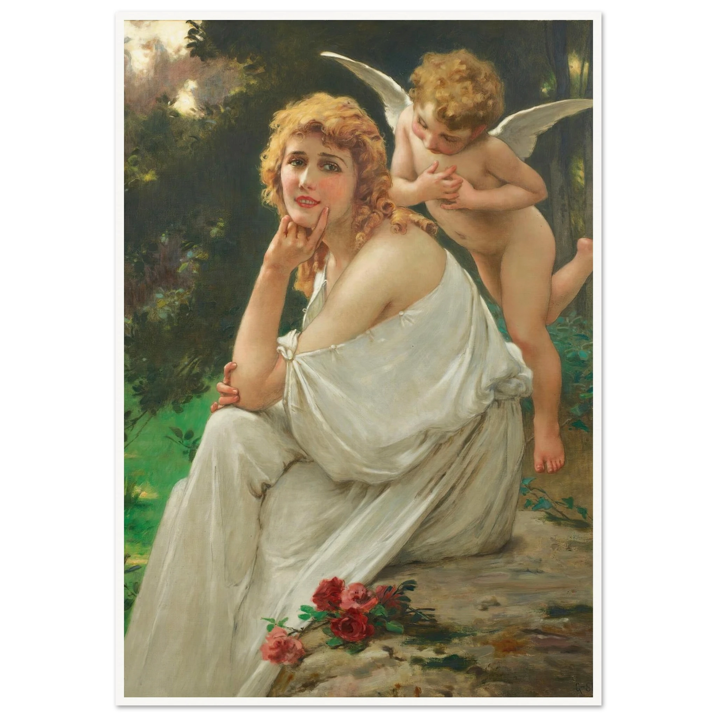 Love’s muse (portrait of Mary Pickford) Art Print | Guillaume Seignac - Framed Poster - 30x40 cm / 12x16″ - Black frame