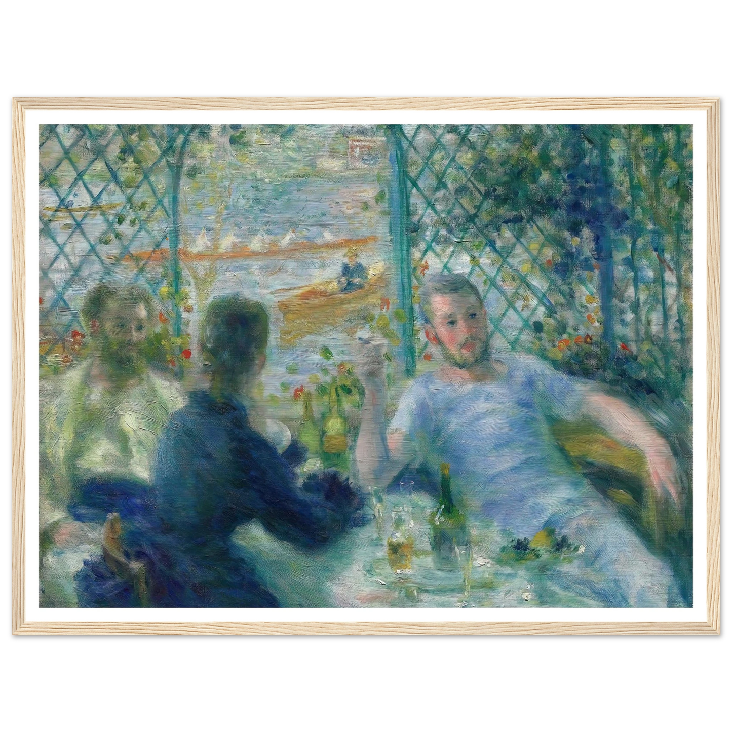 Lunch at the Restaurant Fournaise (The Rowers’ Lunch) (1875) Art Print | Pierre Auguste Renoir - Framed Poster - 30x40 cm / 12x16″ - Black frame