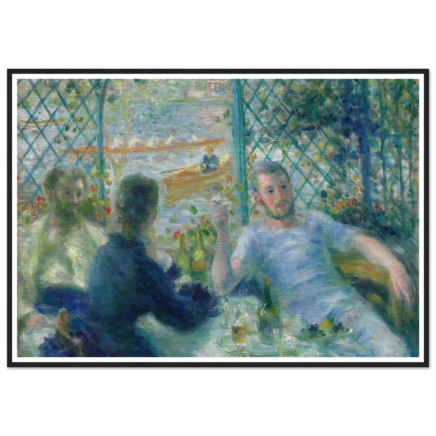 Lunch at the Restaurant Fournaise (The Rowers’ Lunch) (1875) Art Print | Pierre Auguste Renoir - Framed Poster - 30x40 cm / 12x16″ - Black frame