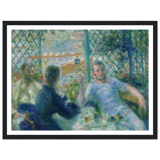 Lunch at the Restaurant Fournaise (The Rowers’ Lunch) (1875) Art Print | Pierre Auguste Renoir - Framed Poster - 30x40 cm / 12x16″ - Black frame