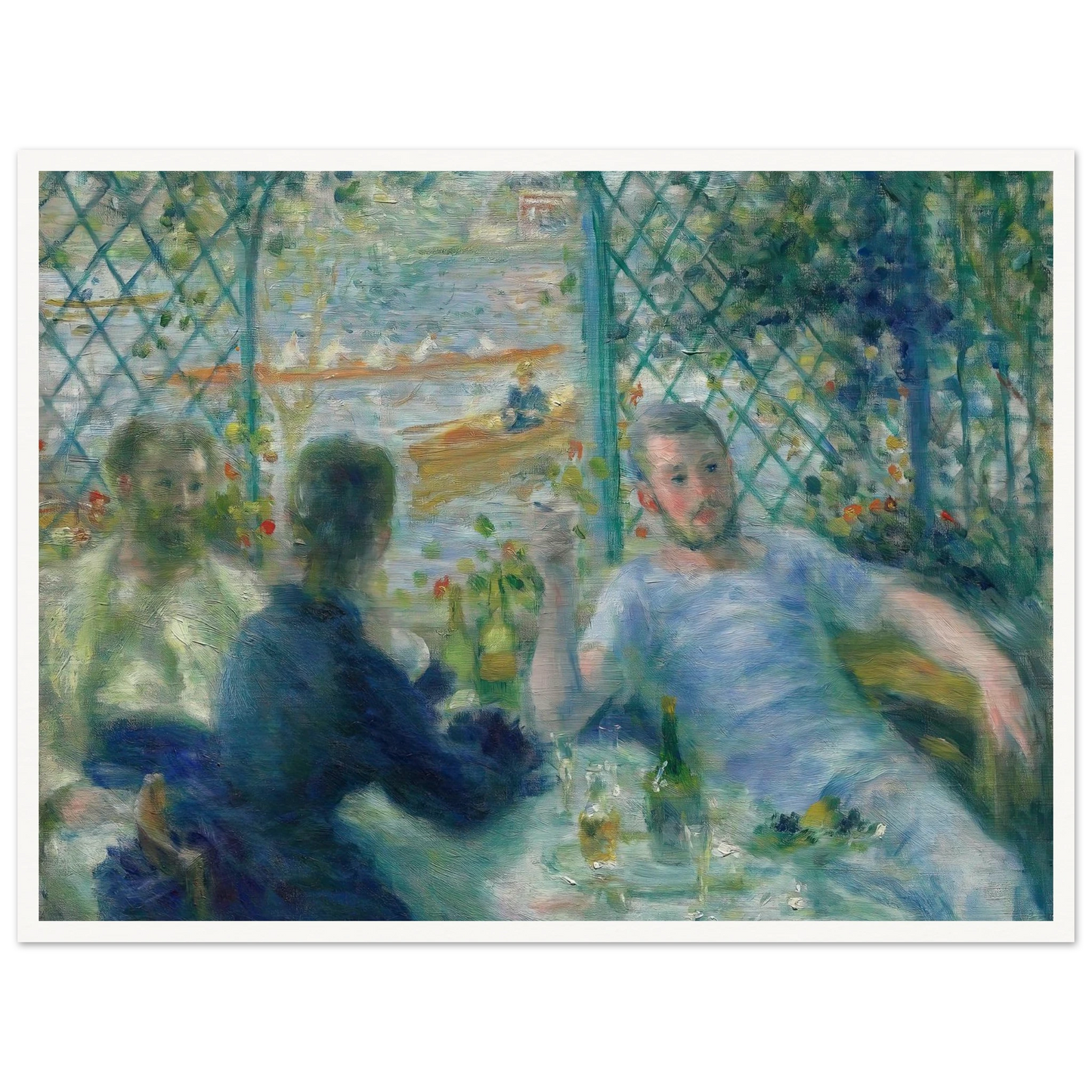 Lunch at the Restaurant Fournaise (The Rowers’ Lunch) (1875) Art Print | Pierre Auguste Renoir - Framed Poster - 30x40 cm / 12x16″ - Black frame