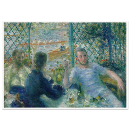 Lunch at the Restaurant Fournaise (The Rowers’ Lunch) (1875) Art Print | Pierre Auguste Renoir - Framed Poster - 30x40 cm / 12x16″ - Black frame