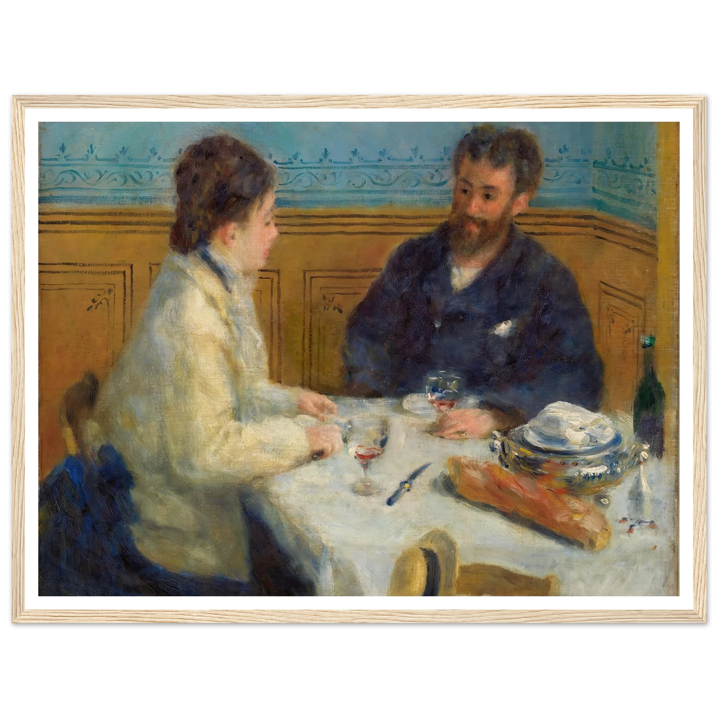 Luncheon (Le Déjeuner) (1875) Art Print | Pierre Auguste Renoir - Framed Poster - 30x40 cm / 12x16″ - Black frame