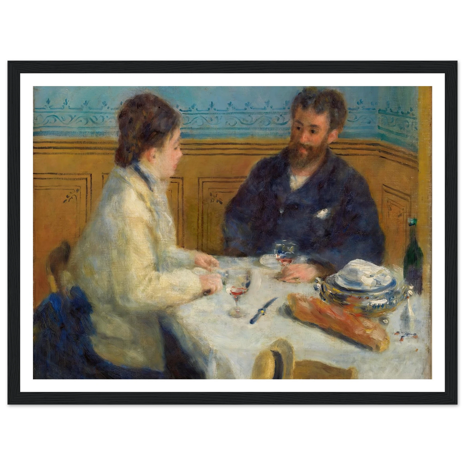 Luncheon (Le Déjeuner) (1875) Art Print | Pierre Auguste Renoir - Framed Poster - 30x40 cm / 12x16″ - Black frame