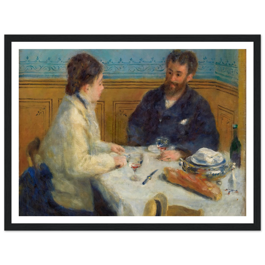 Luncheon (Le Déjeuner) (1875) Art Print | Pierre Auguste Renoir - Framed Poster - 30x40 cm / 12x16″ - Black frame