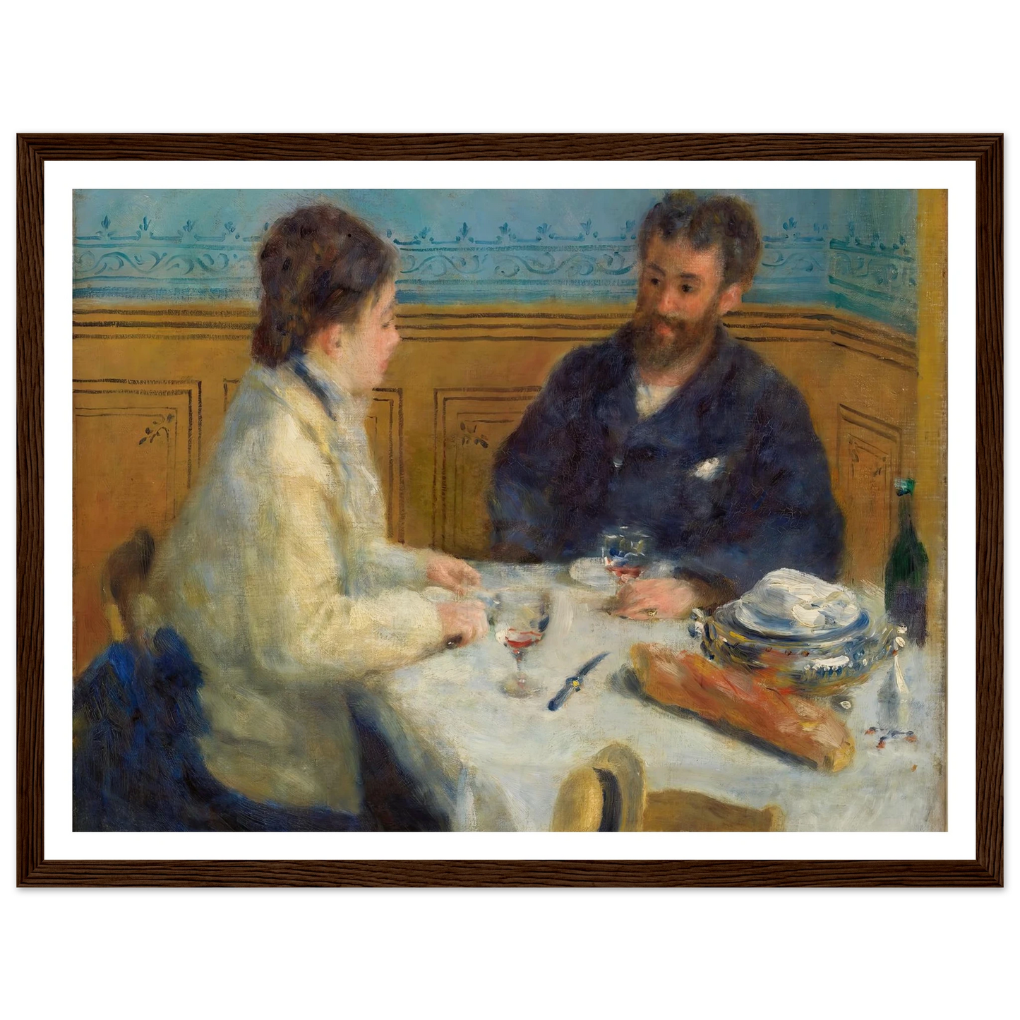 Luncheon (Le Déjeuner) (1875) Art Print | Pierre Auguste Renoir - Framed Poster - 30x40 cm / 12x16″ - Black frame