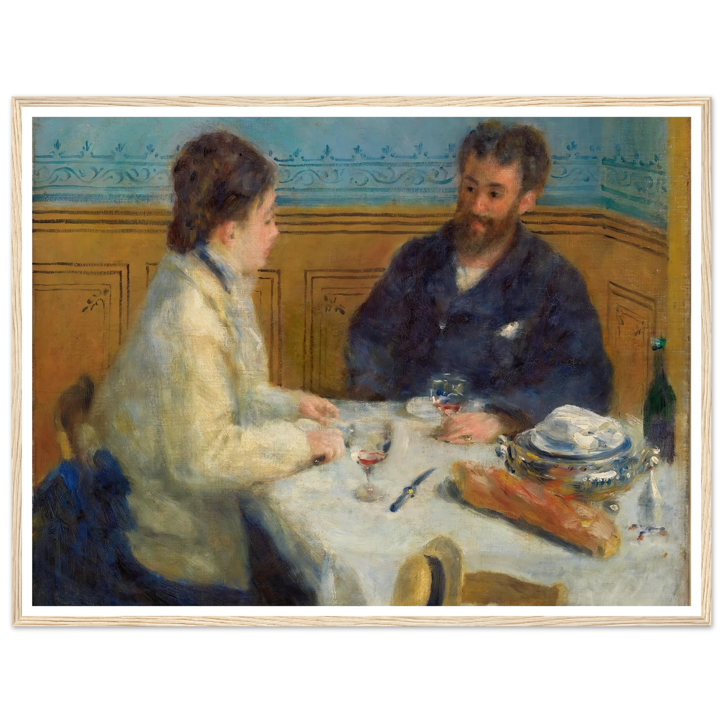 Luncheon (Le Déjeuner) (1875) Art Print | Pierre Auguste Renoir - Framed Poster - 30x40 cm / 12x16″ - Black frame