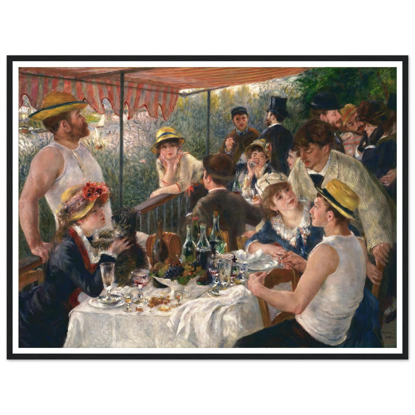 Luncheon of the Boating Party Art Print | Pierre Auguste Renoir - Framed Poster - 30x40 cm / 12x16″ - Black frame