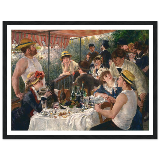 Luncheon of the Boating Party Art Print | Pierre Auguste Renoir - Framed Poster - 30x40 cm / 12x16″ - Black frame