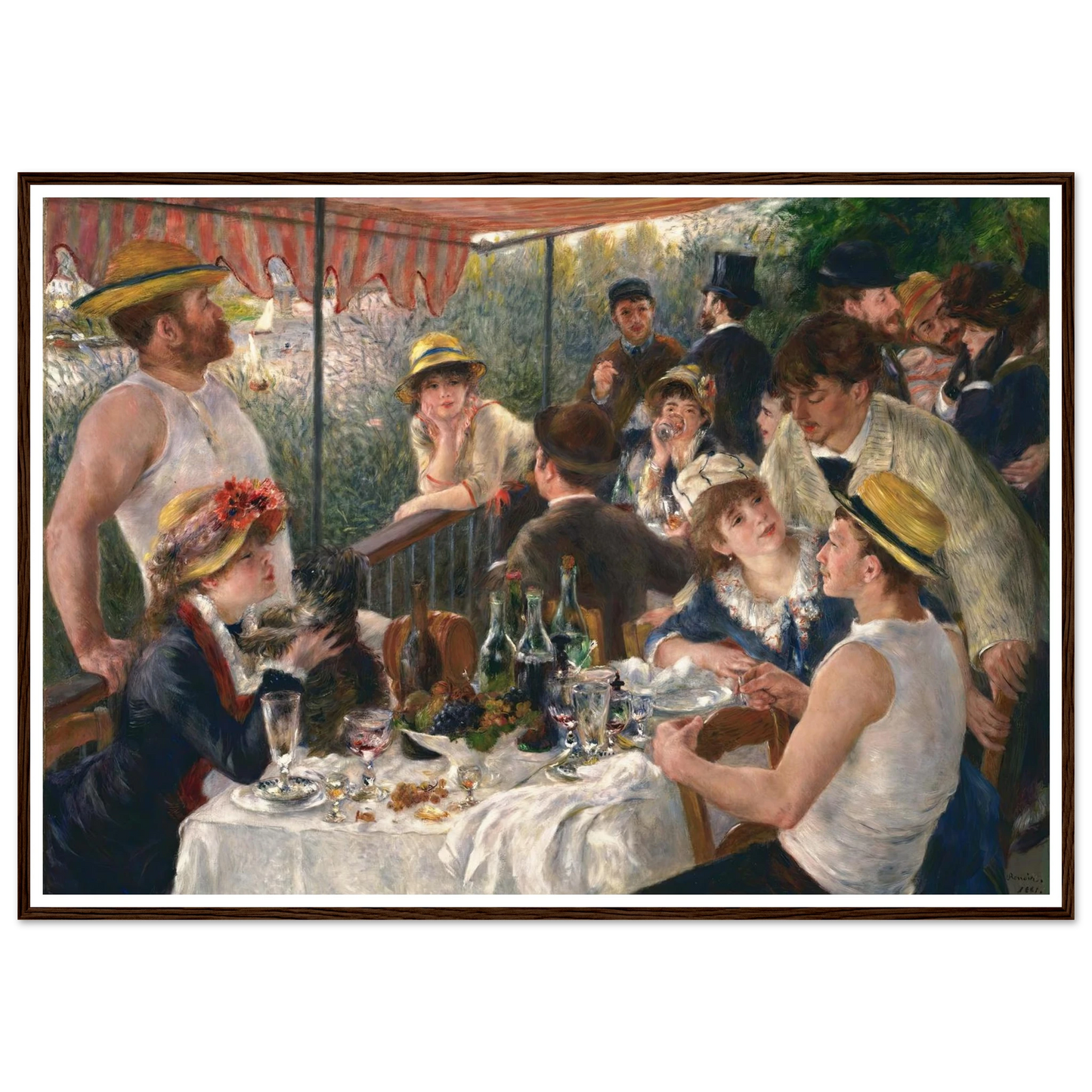 Luncheon of the Boating Party Art Print | Pierre Auguste Renoir - Framed Poster - 30x40 cm / 12x16″ - Black frame
