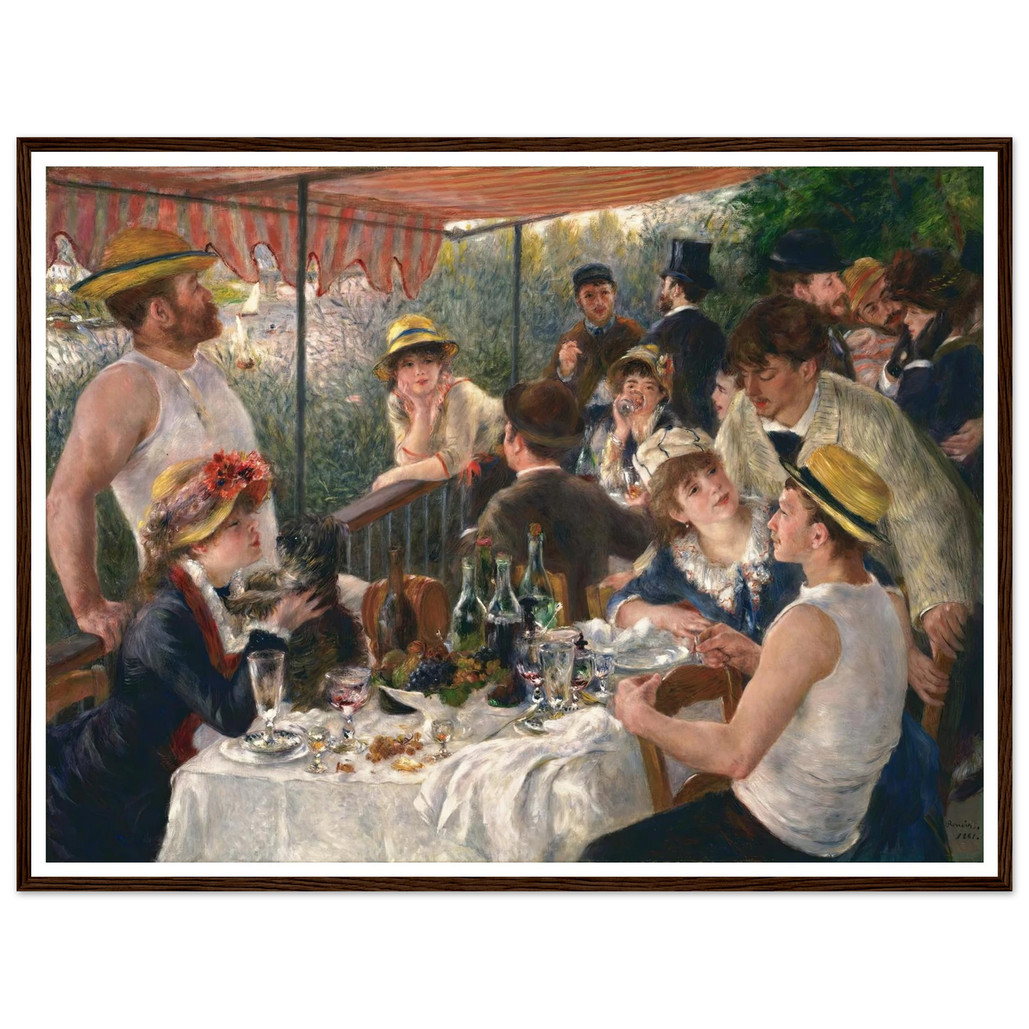 Luncheon of the Boating Party Art Print | Pierre Auguste Renoir - Framed Poster - 30x40 cm / 12x16″ - Black frame