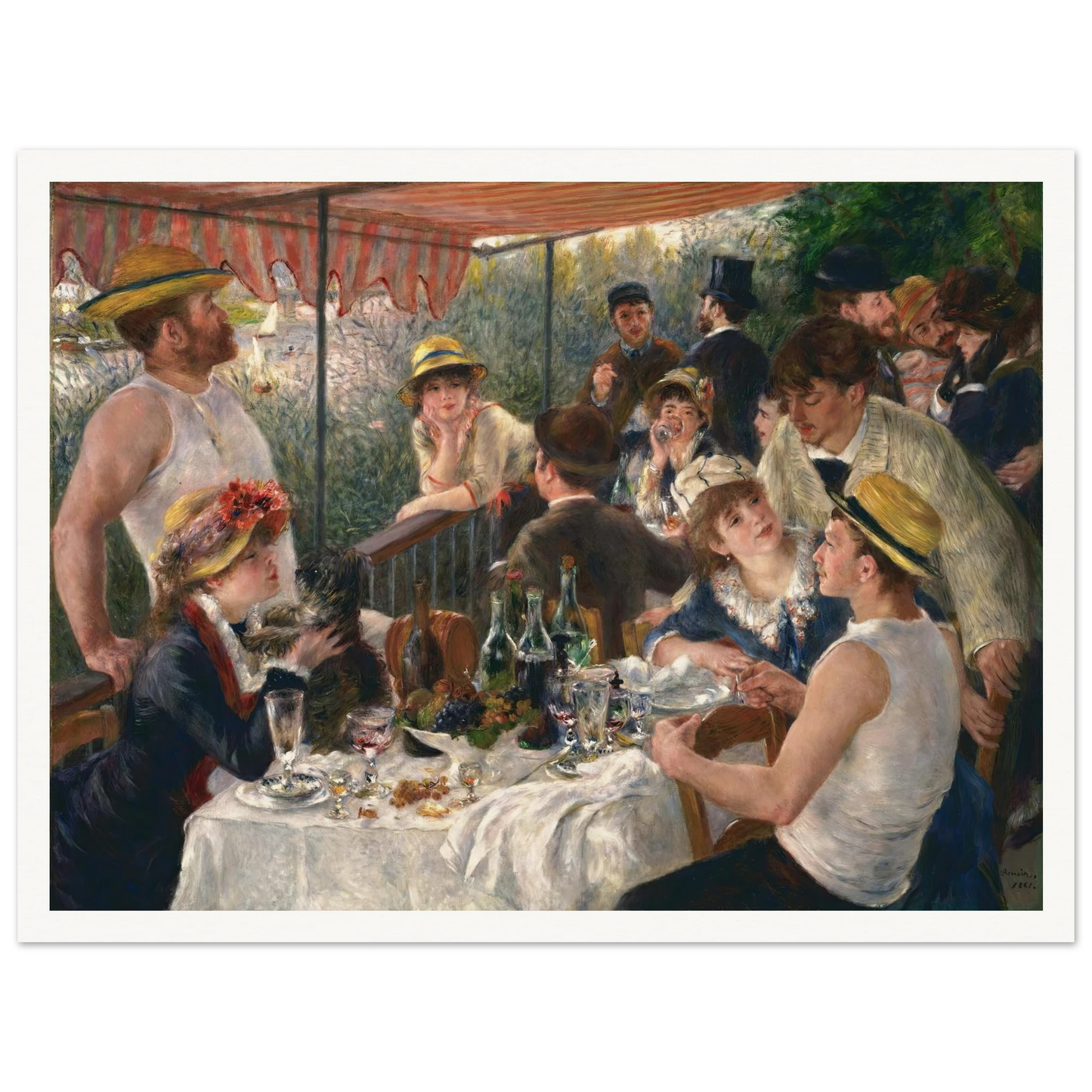 Luncheon of the Boating Party Art Print | Pierre Auguste Renoir - Framed Poster - 30x40 cm / 12x16″ - Black frame