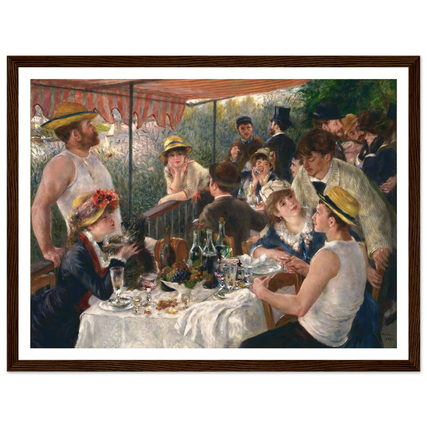 Luncheon of the Boating Party Art Print | Pierre Auguste Renoir - Framed Poster - 30x40 cm / 12x16″ - Black frame