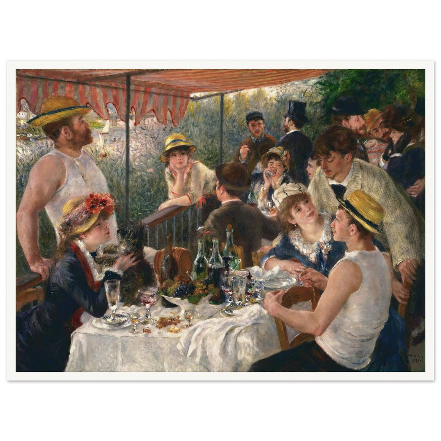 Luncheon of the Boating Party Art Print | Pierre Auguste Renoir - Framed Poster - 30x40 cm / 12x16″ - Black frame