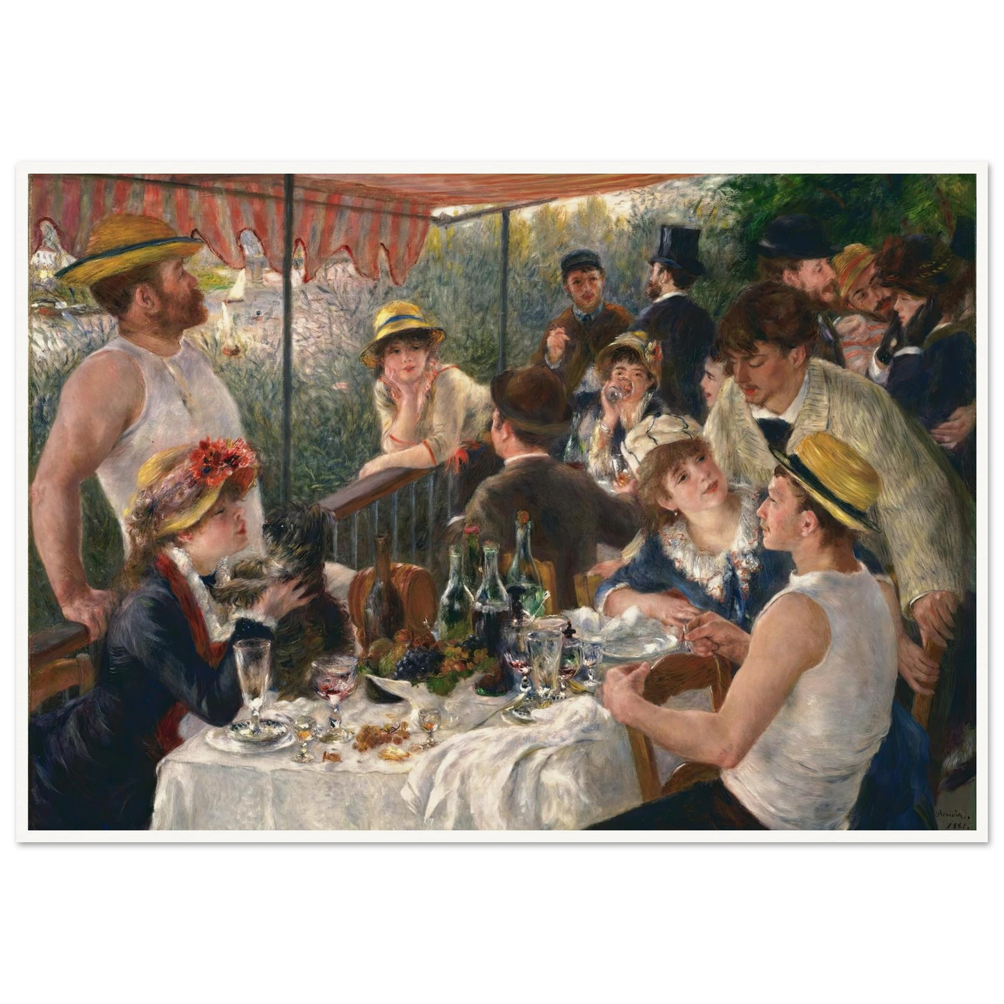 Luncheon of the Boating Party Art Print | Pierre Auguste Renoir - Framed Poster - 30x40 cm / 12x16″ - Black frame