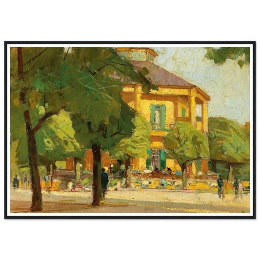 Lusthaus, (Prater, Vienna) (c. 1930) Art Print | Carl Moll - Framed Poster - 30x40 cm / 12x16″ - Black frame