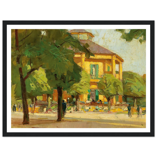 Lusthaus, (Prater, Vienna) (c. 1930) Art Print | Carl Moll - Framed Poster - 30x40 cm / 12x16″ - Black frame