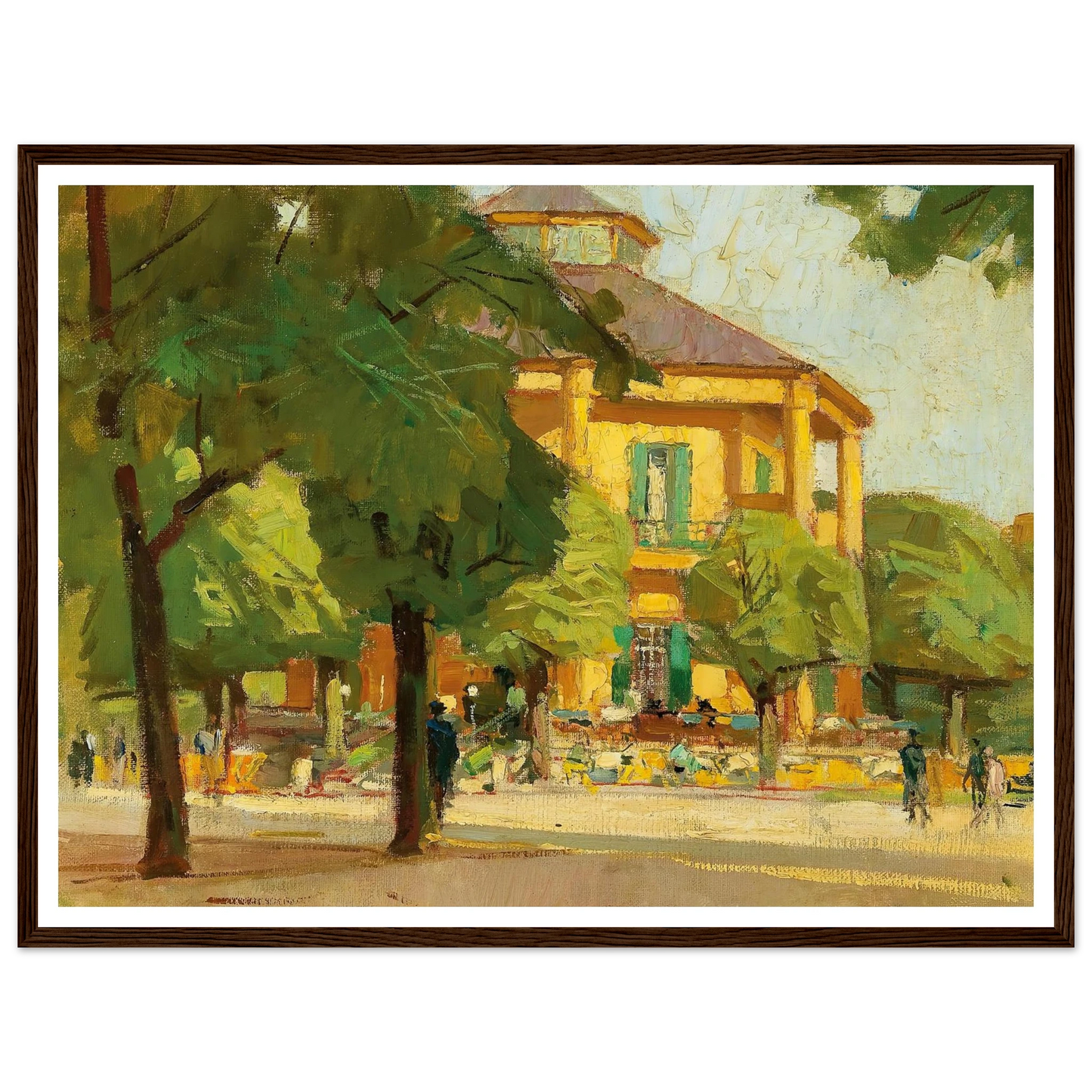 Lusthaus, (Prater, Vienna) (c. 1930) Art Print | Carl Moll - Framed Poster - 30x40 cm / 12x16″ - Black frame