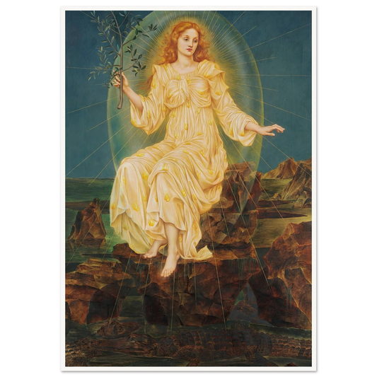 Lux in Tenebris (circa 1895) Art Print | Evelyn de Morgan - Framed Poster - 30x40 cm / 12x16″ - Black frame