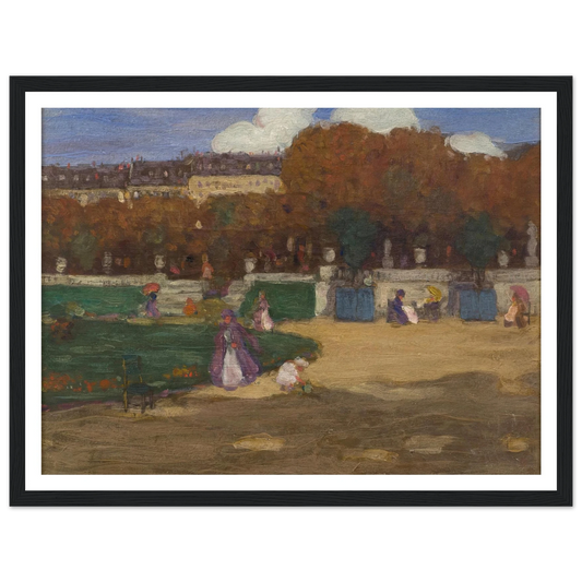 Luxembourg Gardens, Paris (1902) Art Print | Frederick Carl Frieseke - Framed Poster - 30x40 cm / 12x16″ - Black frame