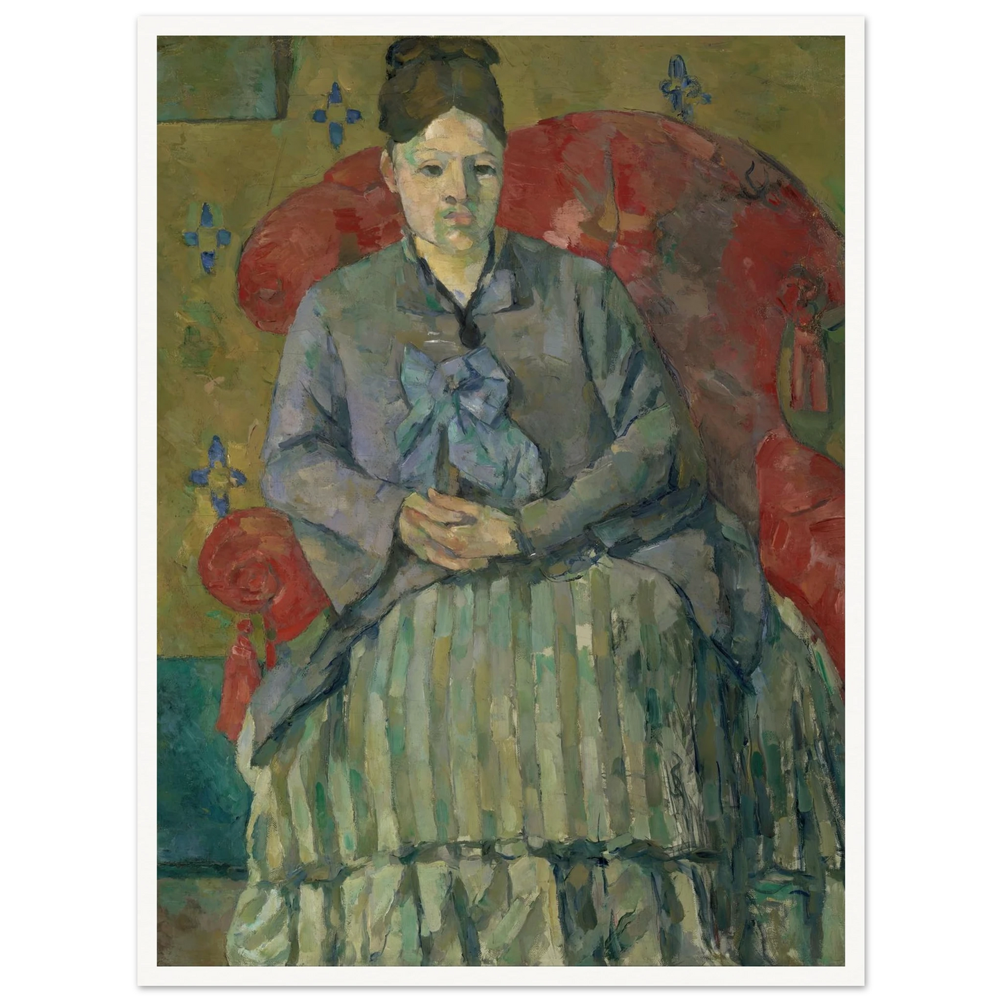 Madame Cézanne in a Red Armchair (about 1877) Art Print | Paul Cezanne - Framed Poster - 30x40 cm / 12x16″ - Black frame